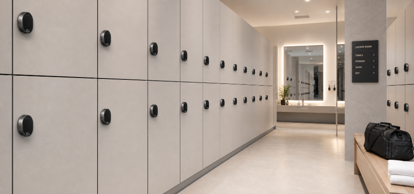 Fitness locker room with Palmlock